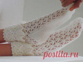 Носки спицами ажурные из рубрики Вязание для женщин. Вязание спицами модели и схемы на kNITKA.ru
