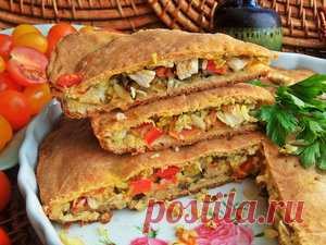 Закрытый пирог с рисом и курицей — рецепт