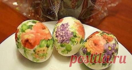 Пасхальный декупаж яиц