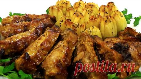 Запеченное мясо "Книжка" и картофель "Нарядный"