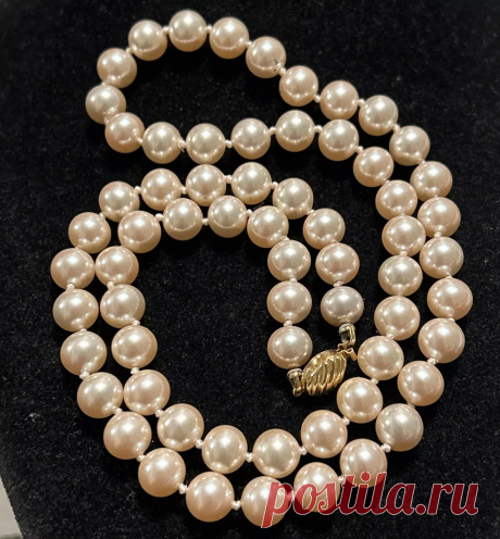 Lovely Vintage Marcella Knotted Faux Pearl Signed Necklace | eBay