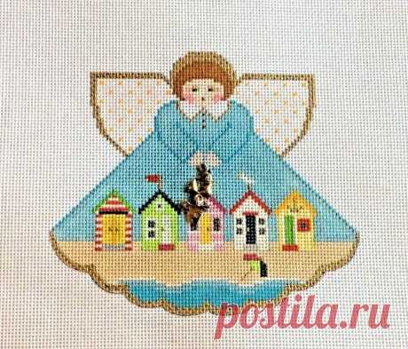 Handpainted Needlepoint Canvas Angel Cabana Beach Charm Painted Pony PP996IH • $55.79 HANDPAINTED NEEDLEPOINT CANVAS Angel Cabana Beach Charm Painted Pony PP996IH - $55.79. Retail $70+ elsewhere!New hand painted needlepoint canvasCabana Beach Angel / Ocean, # PP-996IH, charm attached Designer: Painted PonyMeasures: approx. 9.75" x 9.75" entire canvas; approx. 5.25" x 4.75" painted design areaCount: 18BONUS: Edges will be taped for your convenience. Canvas is in stock and w...