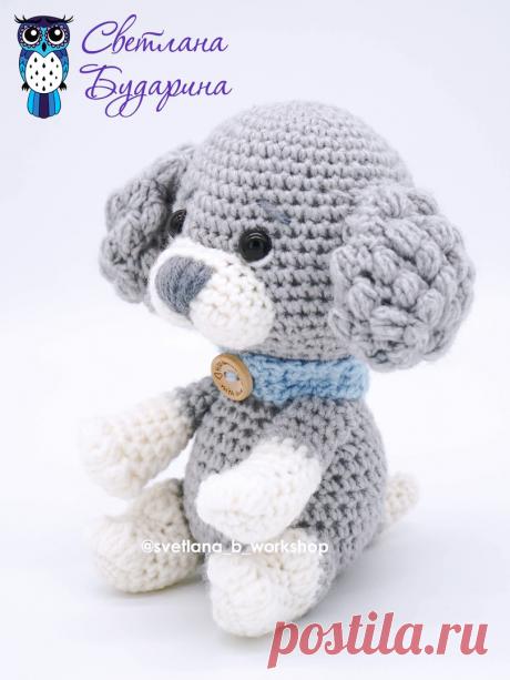 PDF Пёсик ушки шишечками крючком. FREE crochet pattern; Аmigurumi animal patterns. Амигуруми схемы и описания на русском. Вязаные игрушки и поделки своими руками #amimore - Собака, пёс, собачка, щенок, пёсик.