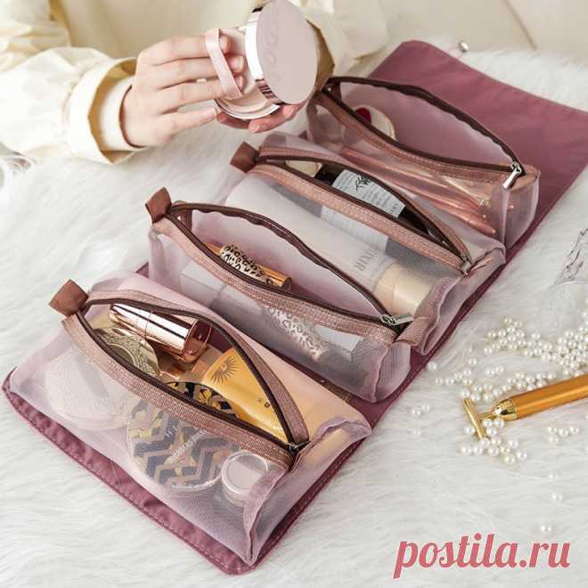 727.37руб. 36% СКИДКА|Женская косметичка, складной дорожный Органайзер, сетчатая Отделяемая сумка для туалетных принадлежностей|Сумки для вещей|   | АлиЭкспресс Покупай умнее, живи веселее! Aliexpress.com