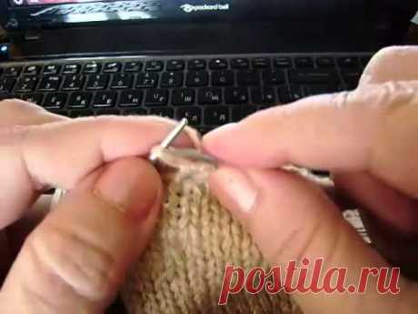 Пятка бумеранг спицами boomerang heel