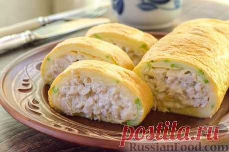 Рецепт: Рулет из кабачков с куриным фаршем и сыром на RussianFood.com