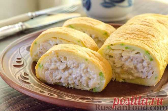 Рецепт: Рулет из кабачков с куриным фаршем и сыром на RussianFood.com