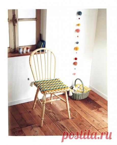 Сидушки крючком на стулья и табуреты в интересной технике. Схемы квадратных и круглых сидушек | Ирина Буланова | Яндекс Дзен