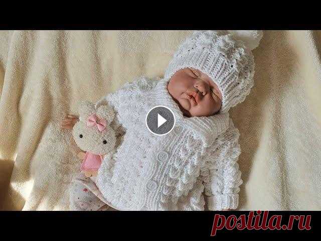 Кофта для новорожденного. Узор гусиные лапки В этом видео рассказываю как вяжу такие кофточки, просто и быстро , а выглядят на малышах очень красиво...