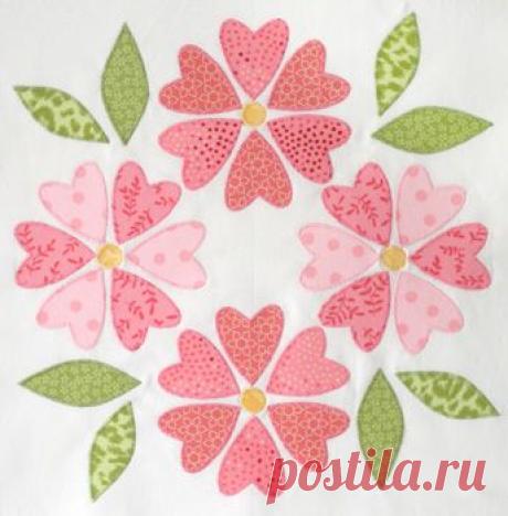 applique blocks | Appliques | Цветочная Аппликация, Квартал и Bloemen