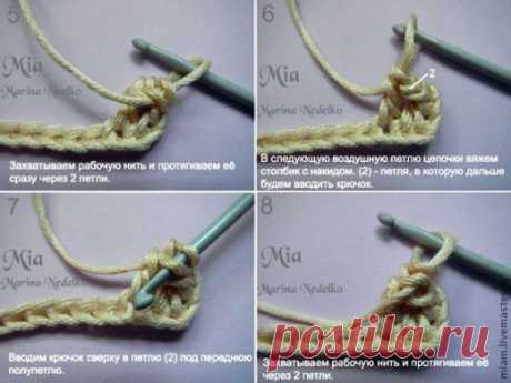 Обвязка края столбиками. Мастер-класс