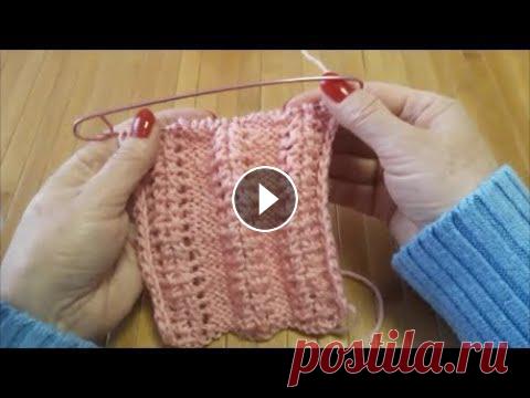 АЖУРНЫЙ ВЕРТИКАЛЬНЫЙ узор спицами Ажурный вертикальный узор спицами #вязаниеспицами #вязание...