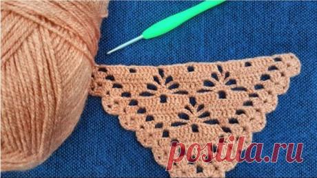 Tığ işi mevsimlik üçgen örgü şal modeli & El örgüsü