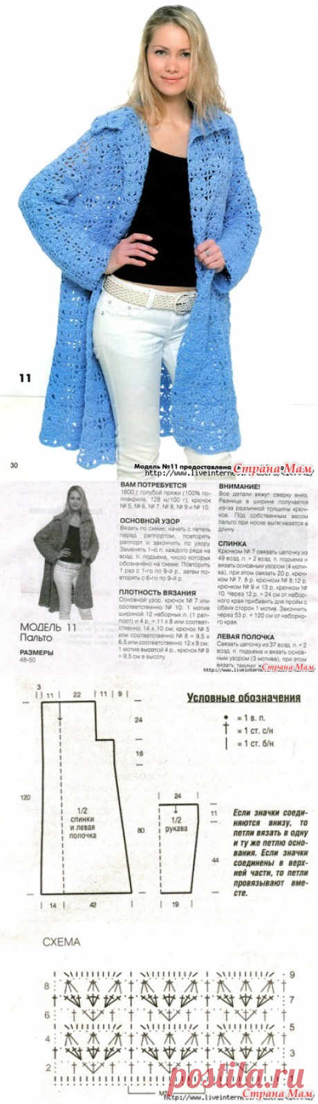 Кардиган из толстой пряжи. Крючок. - ВЯЗАНАЯ МОДА+ ДЛЯ НЕМОДЕЛЬНЫХ ДАМ - Страна Мам