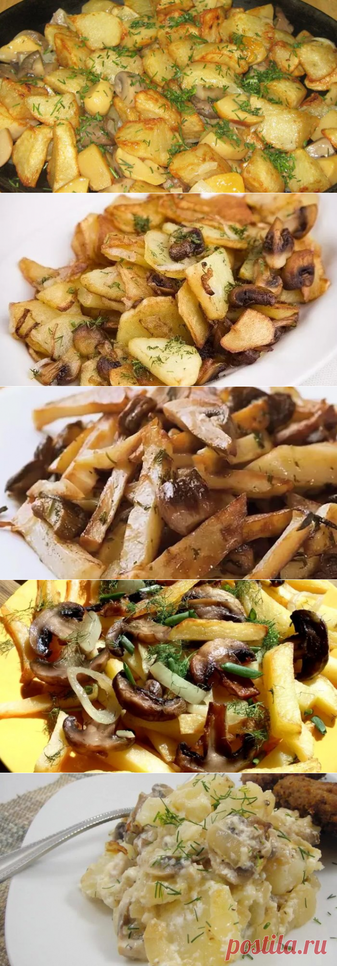 Жареная картошка с грибами — рецепты приготовления на сковороде