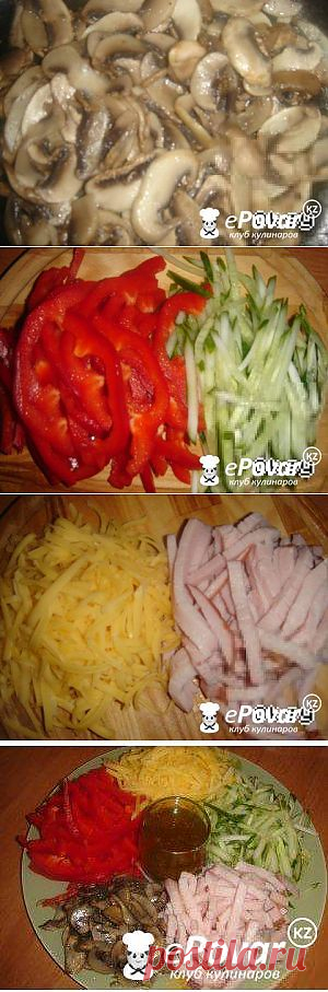 Салат из ветчины, сыра и овощей — Рецепт приготовления с фото — Рецепты салатов, Салаты с грибами