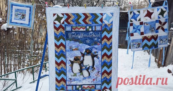 Как сшить лоскутное одеяло с пингвинами - Ярмарка Мастеров - ручная работа, handmade