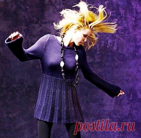 Вязание с эффектом &quot;плиссе&quot; складки