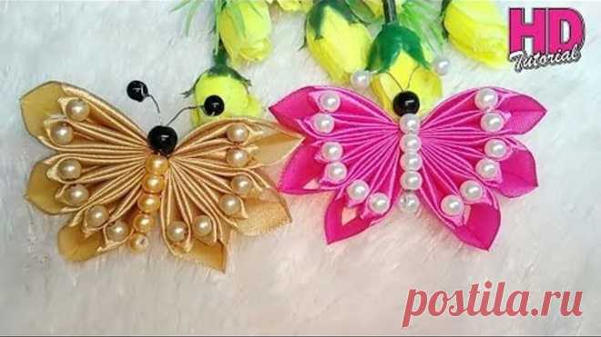 DIY || Kupu-kupu || Butterfly || how to make satin ribbon flower || HD TUTORIAL