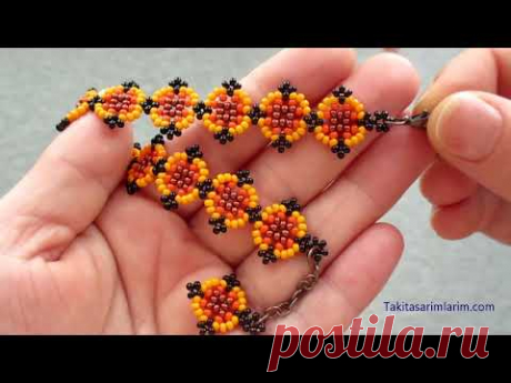 YUVARLAK MOTİFLİ BONCUK BİLEKLİK YAPIMI / CIRCULAR PATTERNED BEAD BRACELET MAKING