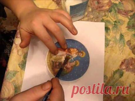 Мастер-класс декупаж. Декупажная карта. StudiaHandMade.Ru - YouTube