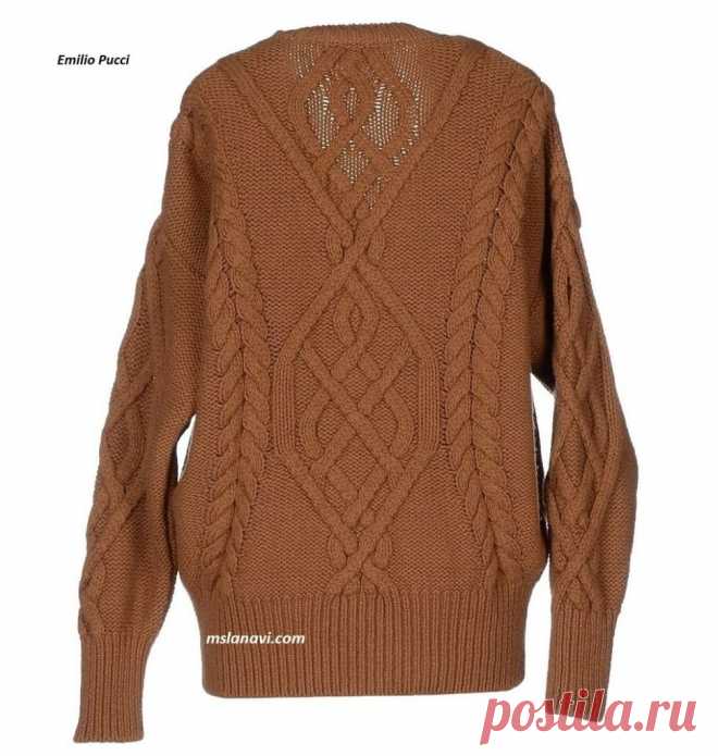 Вязаный свитер спицами от Emilio Pucci - Вяжем с Лана Ви