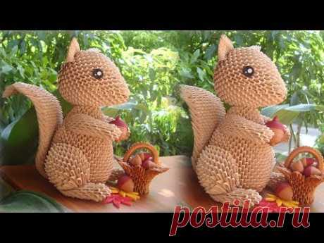 3D Origami Squirrel | Paper Squirrel Handmade Decoration
