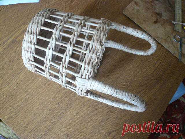 МК по плетению ажурной корзины / Работа с бумагой / Плетение из бумажной лозы