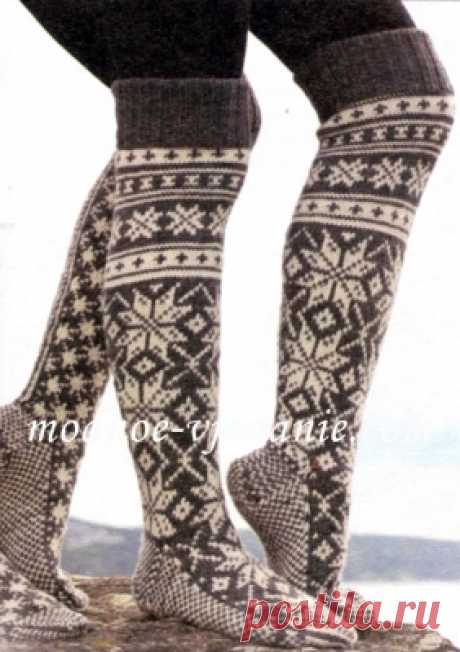 Гольфы с норвежским рисунком