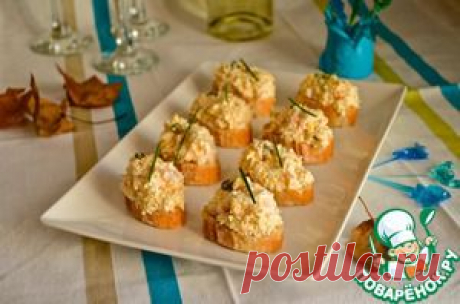 Открытые бутерброды с крабовым салатом - кулинарный рецепт
