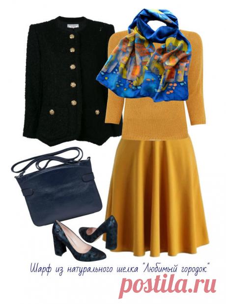 Шарф батик из крепдешина "Любимый городок" – купить в интернет-магазине на Ярмарке Мастеров с доставкой - FIDERRU | Архангельск