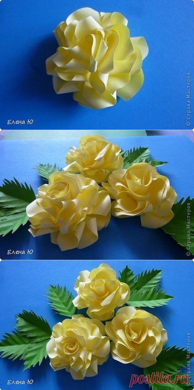 Розы из бумаги на скорую руку