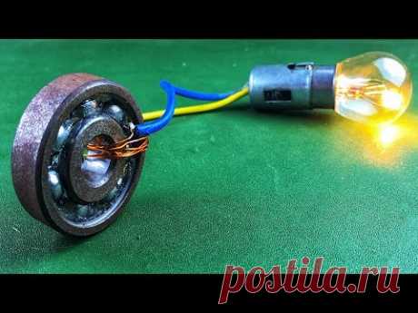 Electric 2019 Free Energy Generator 100% Self Running With DC Motor Using Wheel