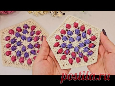 Эти мотивы потрясающие / как сделать мотив фисташкового пятиугольника крючком.