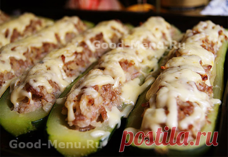 ФАРШИРОВАННЫЕ КАБАЧКИ в духовке - рецепт с пошаговыми фото от Good-Menu.Ru