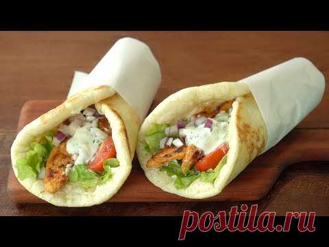 Ролл с курицей для лепешек :: Лучший йогуртовый соус :: Легкая курица на гриле