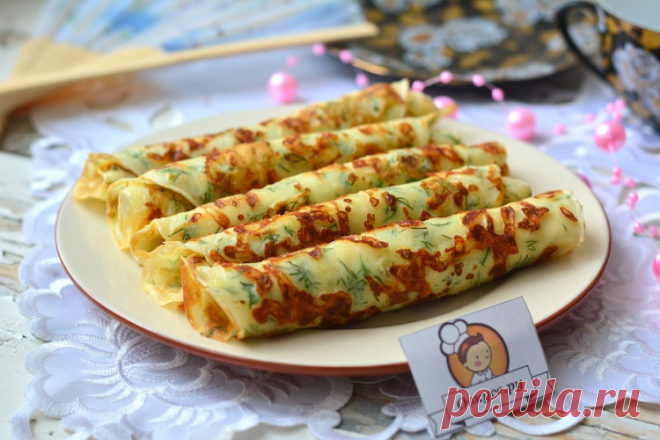 Сырные блины с зеленью - Простые рецепты Овкусе.ру