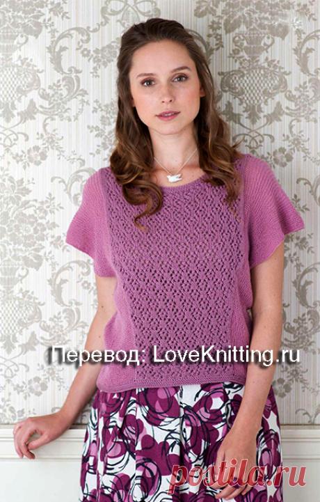 Пуловер с ажуром