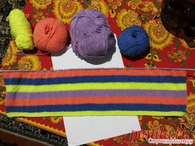 Полосатик спицами, пристрой остатков, начало и процесс Решила я пристроить остатки пряжи, всякие разные цвета, давно хотела полосатик связать, будет простая, моя любимая оверсайзовая кофтюля с коротким цельно вязанным рукавом, яркаяяяяяяяя прияркая,