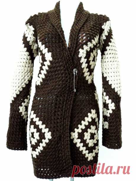 Gehaakt vest M | Gehaakte en gebreide jaren '70 vesten | Agathe-M