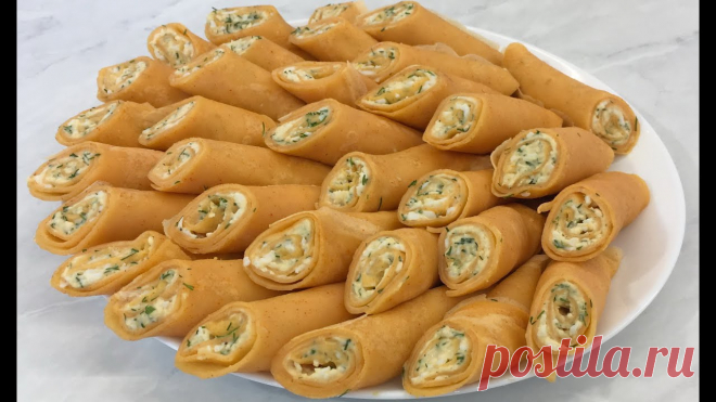 Пикантные Рулетики из БЛИНОВ на Закуску Очень Вкусно и Красиво!!! / Роллы из Блинов / Pancake Rolls Блины: - 500 мл. молока; - 2 яйца; - щепотка соли; - 35 г. сахара; - 200 г. муки. - 1 ч. л. с горкой молотой паприки; - 30 мл. растительного масла. Начинка: - 2 плавленых сырка (180 г.); - 2 яйца вареные вкрутую; - 2 зубчика чеснока; -...