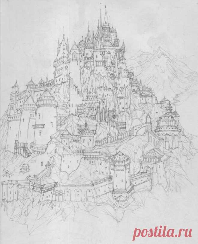ArtStation - Medieval town landscape, Matthew Shkurupiy