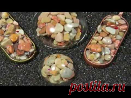 прозрачная эпоксидная смола и камни