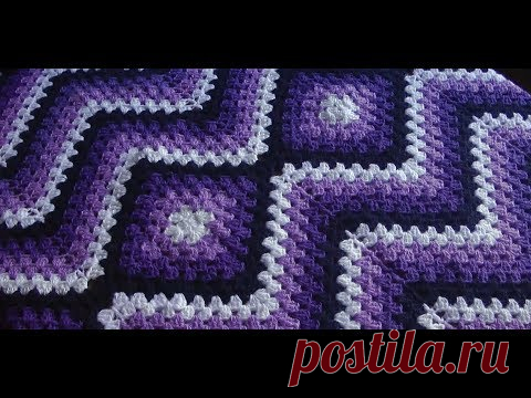 Плед Зигзаг на основе бабушкиного квадрата