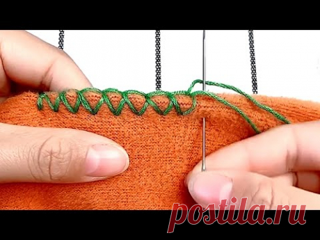 The Most Practical Manual Overlock Stitch 🤗Super Simple Tutorial For Beginners