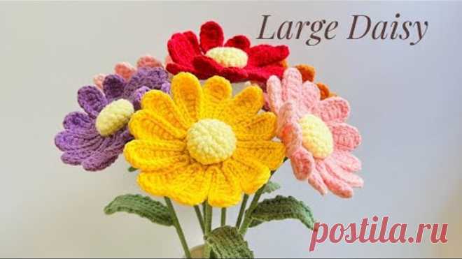 Daisy crochet tutorial ถักดอกเดซี่ #crochet #daisycrochet #crochetflowers #temmycraft