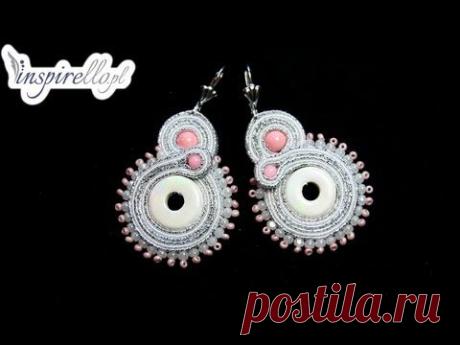 Soutache tutorial - białe kolczyki