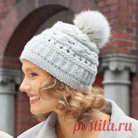 Шапка с комбинацией узоров - Verena.ru