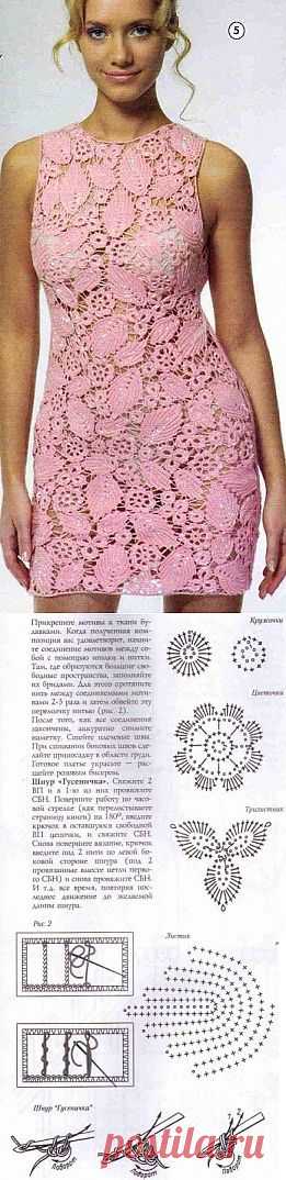 Платье крючком схема
