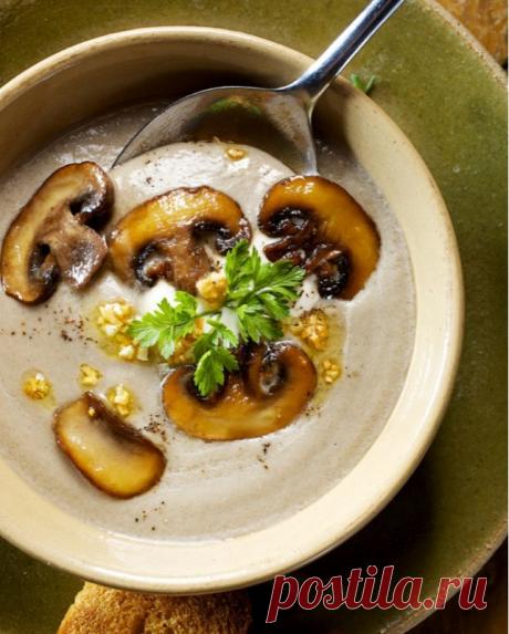 Суп с грибами и сливочным сыром Ингредиенты:Морковь &mdash; 3 шт.Сельдерей &mdash; ½ стебляЛук &mdash; 2 шт.Чеснок &mdash; 3 зубчикаОвощной бульон &mdash; 1½ лГрибы &mdash; 500 гСливочное масло &mdash; 1 ст. л.Тимьян &mdash; 3 веточкиМука &mdash; 2 ст. л.Молоко &mdash; 350 млСливочный сыр &mdash; 3 ст. л.Соль &mdash; по...